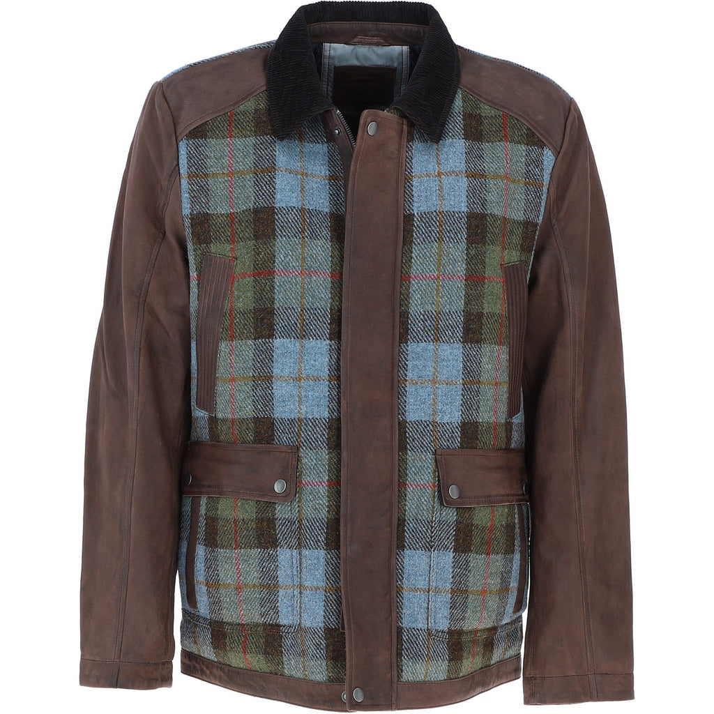 Men's Leather & Harris Tweed Jacket – Brown / Macleod, view 1
