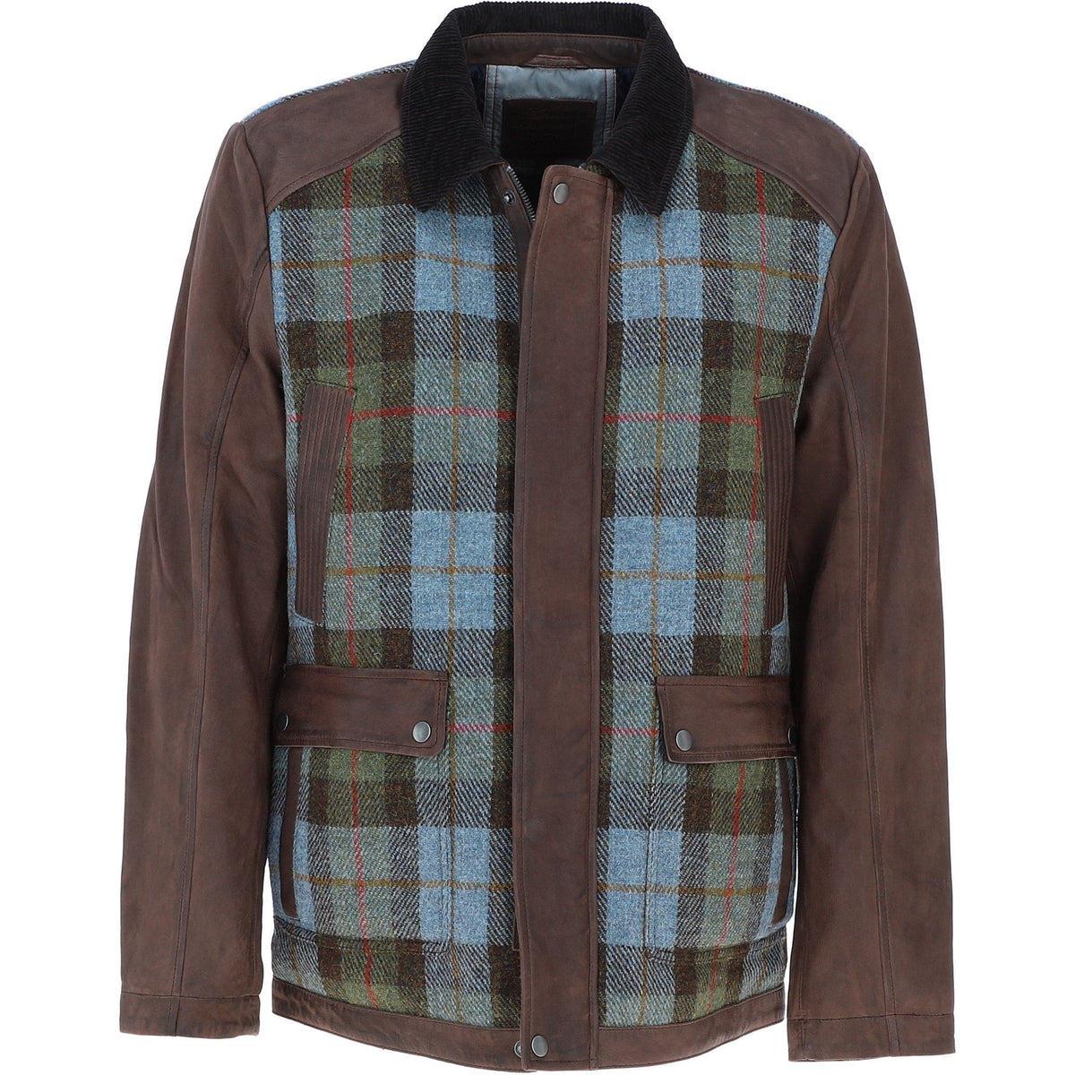 Men's Leather & Harris Tweed Jacket – Brown / Macleod, view 1