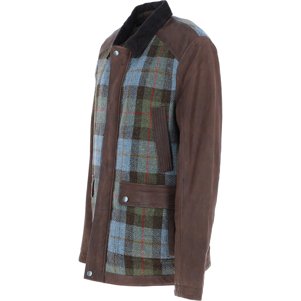 Men's Leather & Harris Tweed Jacket – Brown / Macleod, view 2