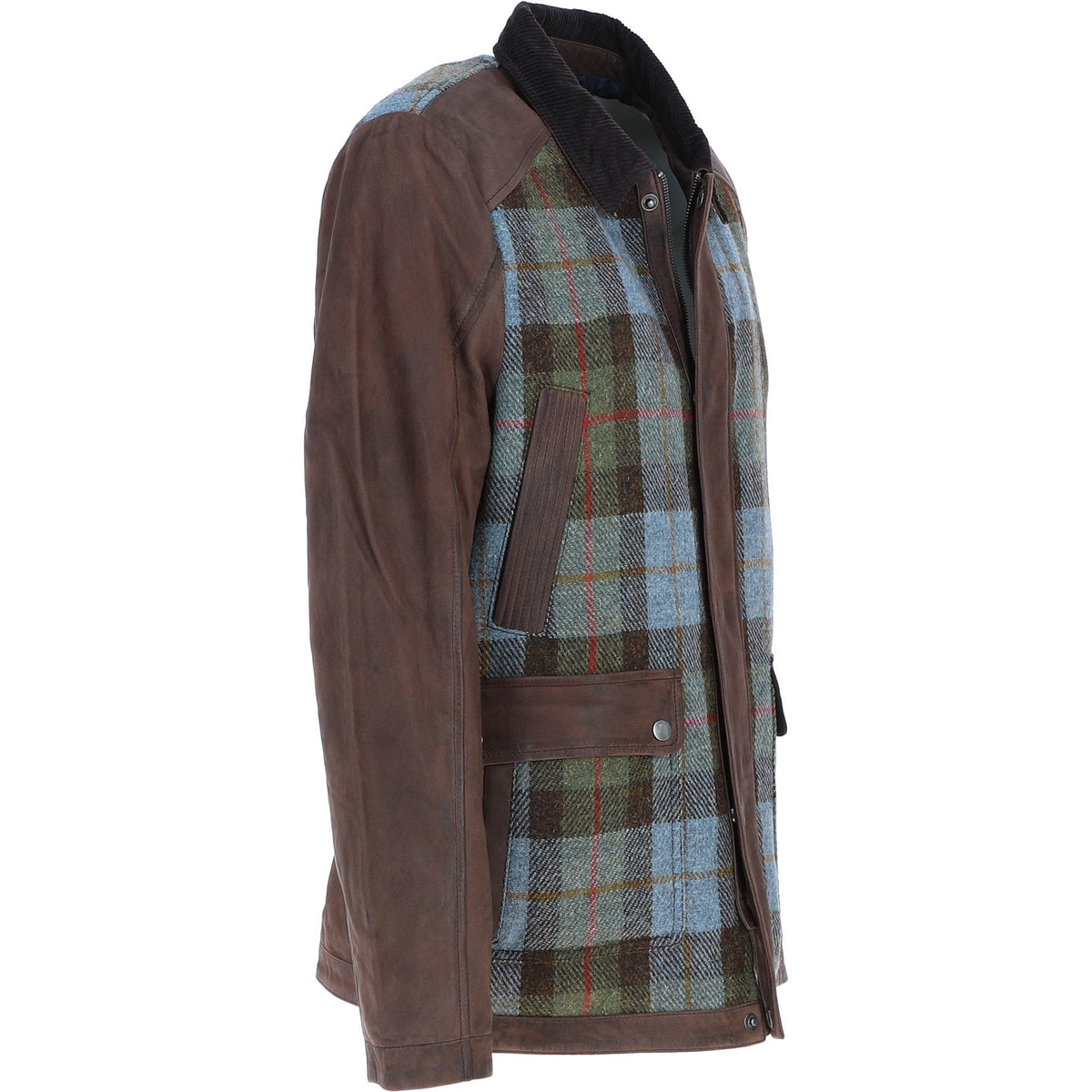 Men's Leather & Harris Tweed Jacket – Brown / Macleod, view 4
