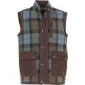 Men's Quilted Leather & Harris Tweed Gilet – Brown / Macleod, view 1