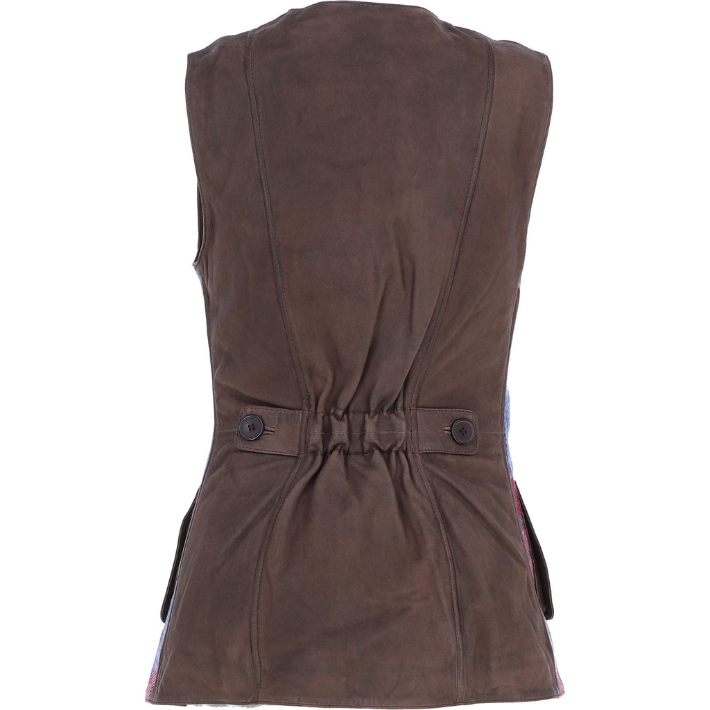 Women's Country Tweed Buttoned Gilet – Brown / Pink, view 3