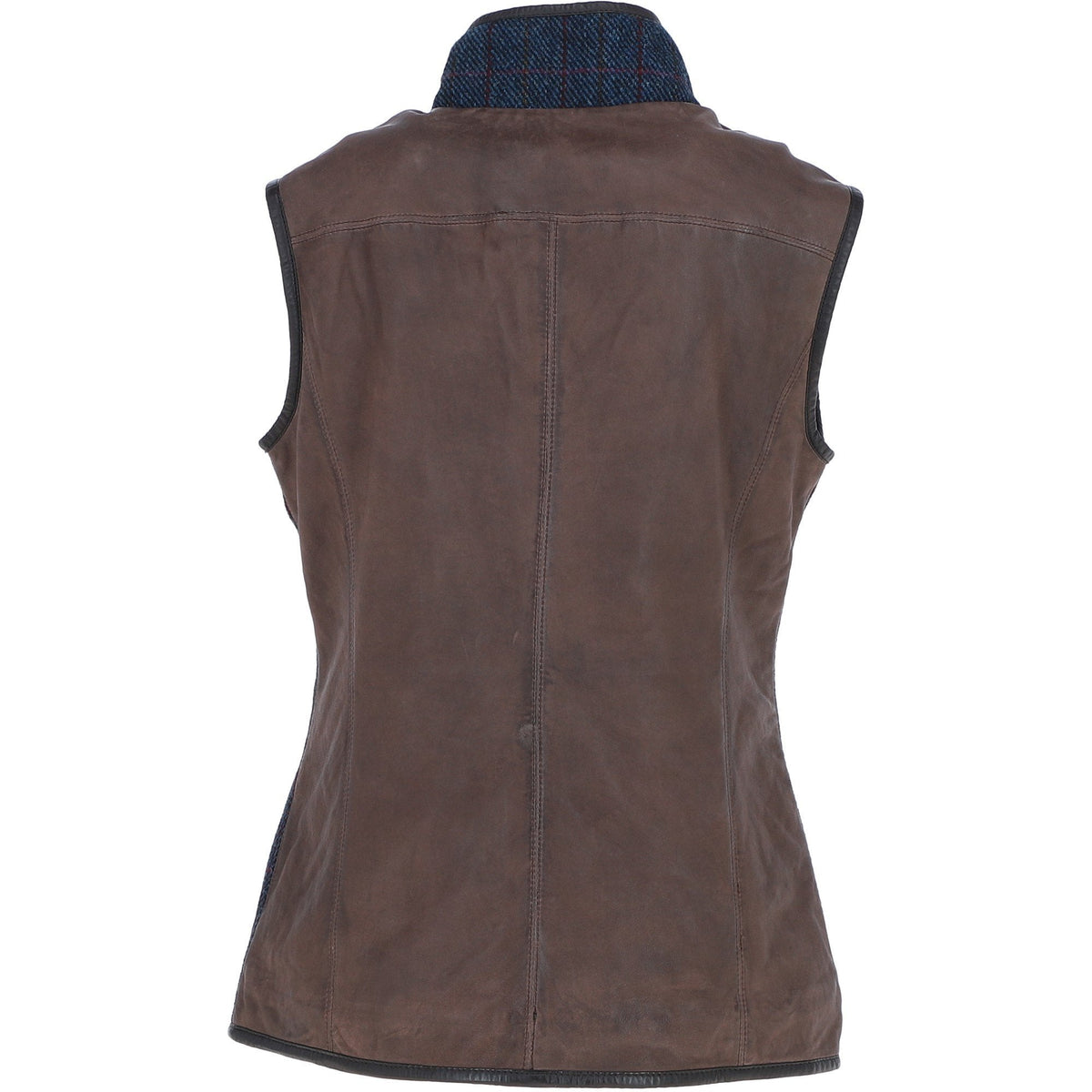 Women's Country Tweed Zip Gilet – Brown / Navy, view 3