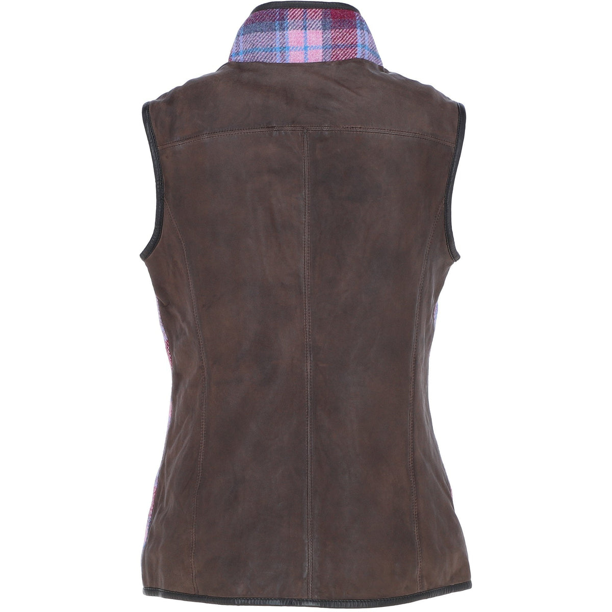 Women's Country Tweed Zip Gilet – Brown / Pink, view 3