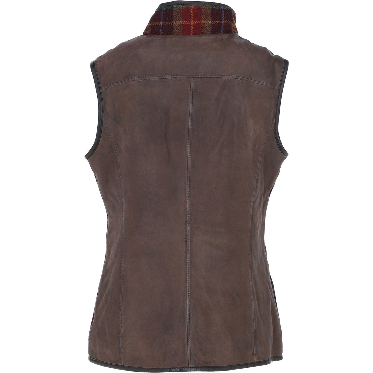 Women's Country Tweed Zip Gilet – Brown / Red / Green, view 3