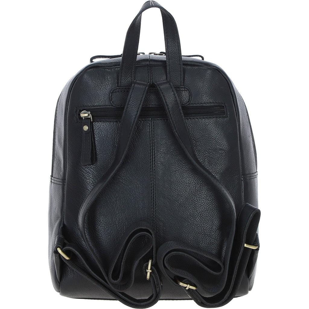 Leather & Harris Tweed Classic Backpack – Black / Green / Red, view 3
