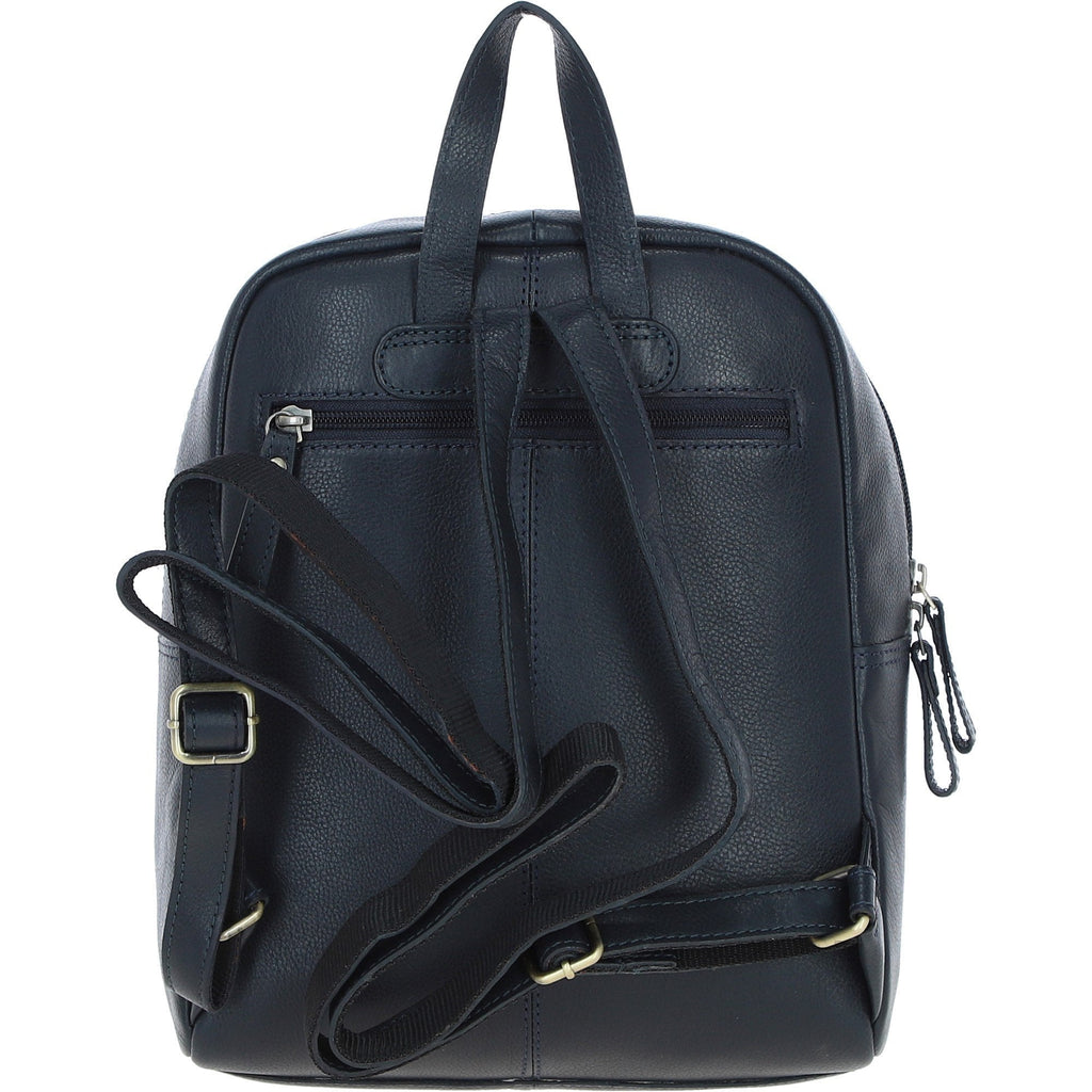 Leather & Harris Tweed Classic Backpack – Navy / Pink, view 3
