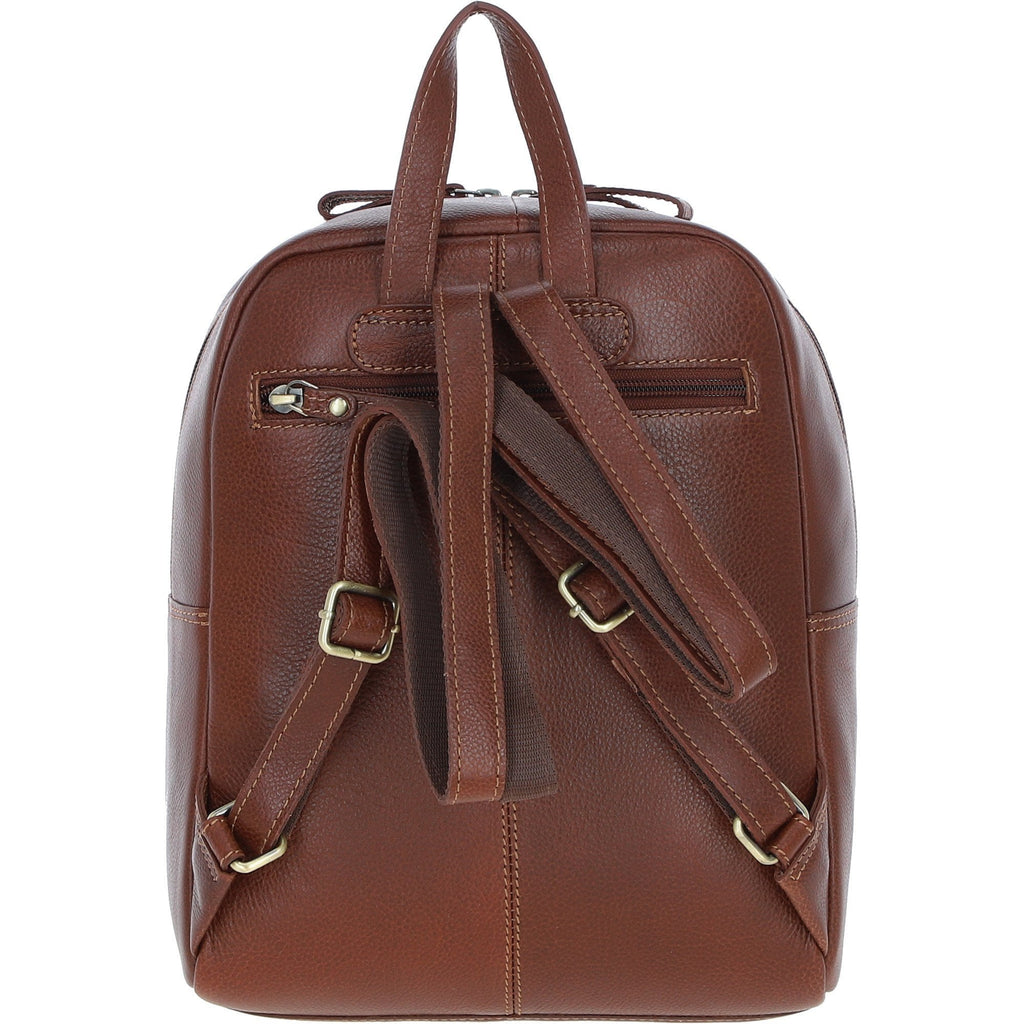 Leather & Harris Tweed Classic Backpack – Tan / Green / Red, view 3