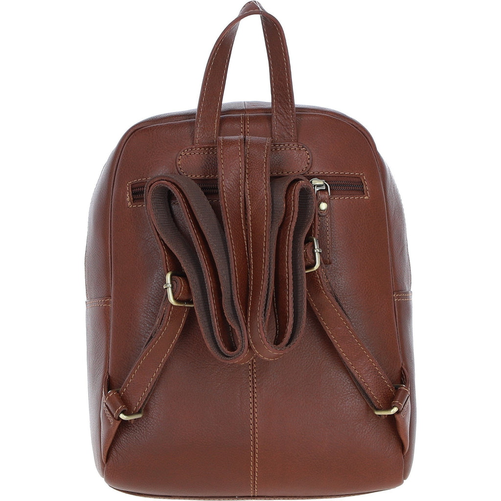 Leather & Harris Tweed Classic Backpack – Tan / Light Blue, view 3