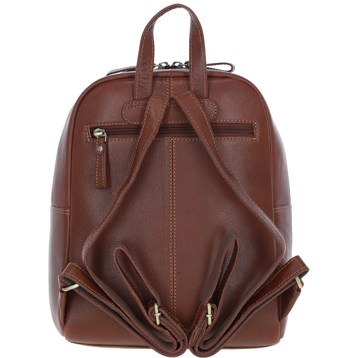 Leather & Harris Tweed Classic Backpack – Tan / Navy, view 3