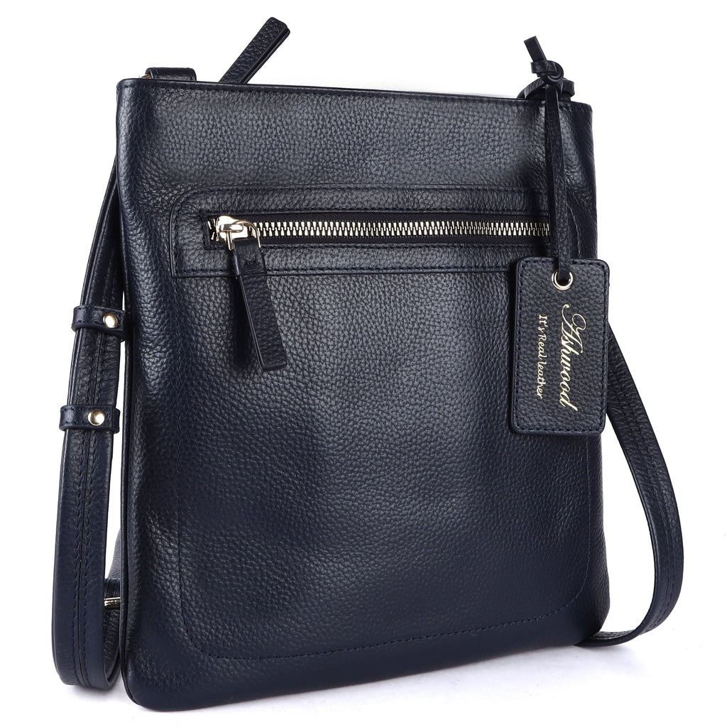 Willow Navy Leather Crossbody Bag