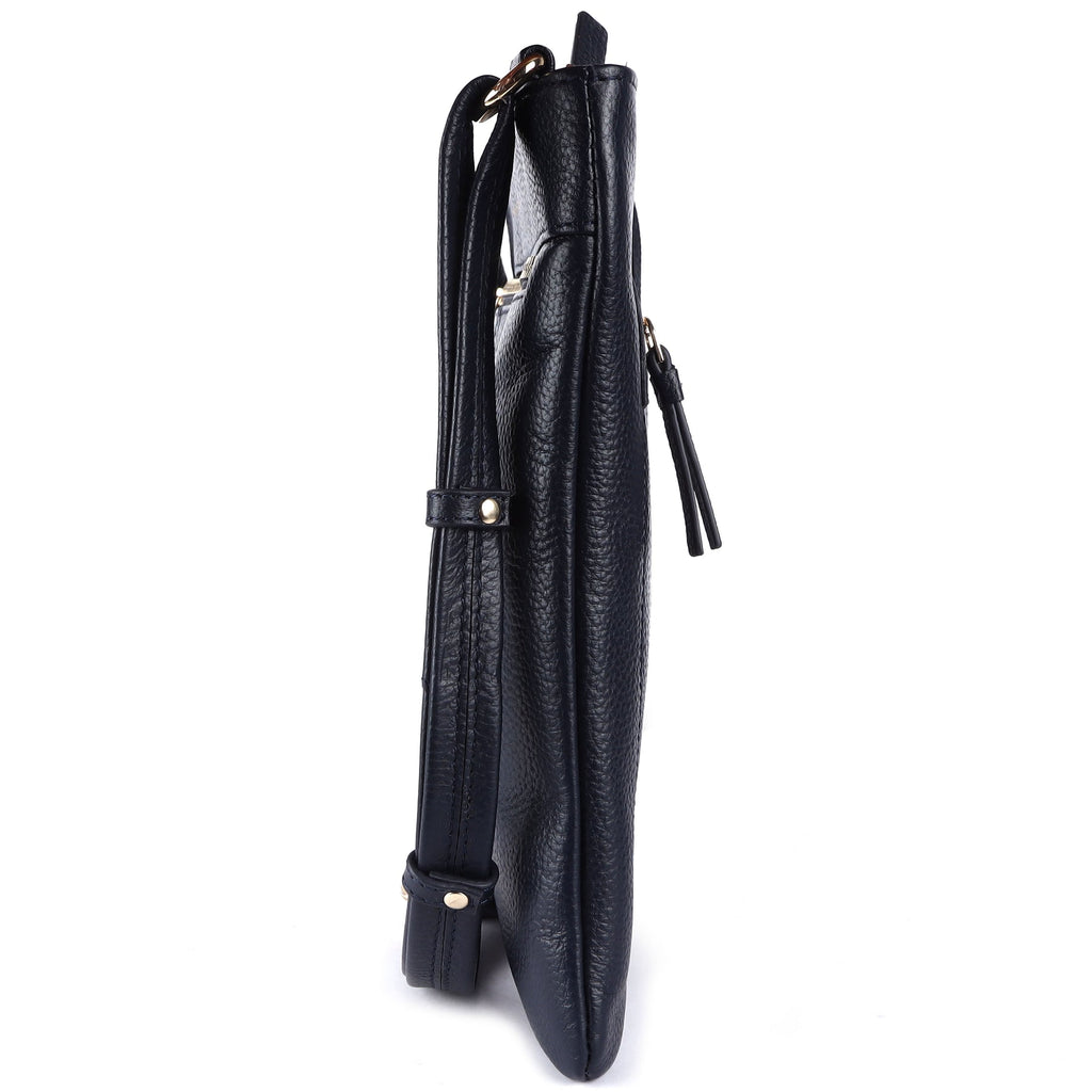 Willow Navy Leather Crossbody Bag