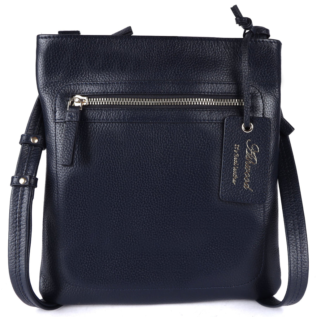 Willow Navy Leather Crossbody Bag
