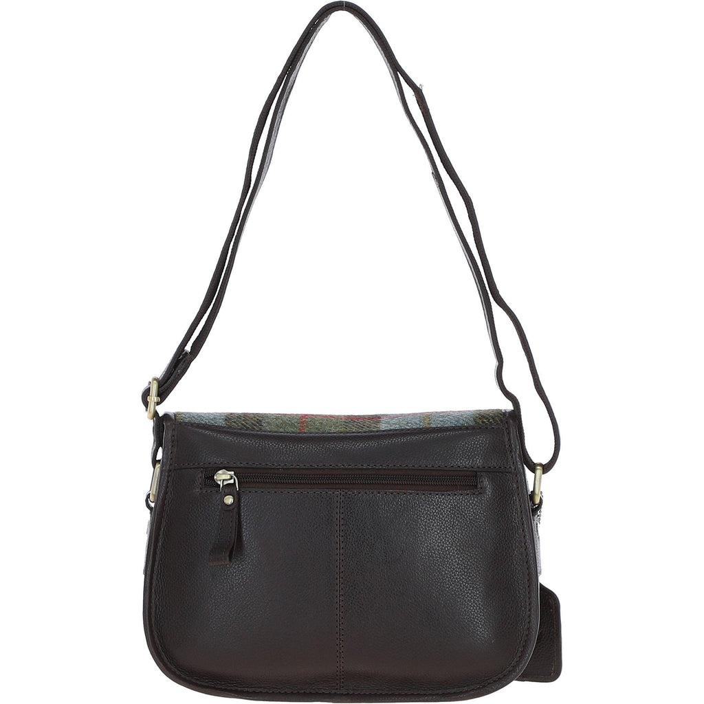 Leather & Harris Tweed Medium Saddle Bag – Brown / Macleod, view 3
