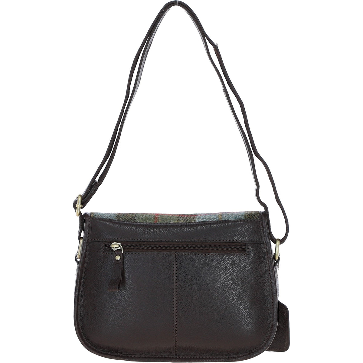 Leather & Harris Tweed Medium Saddle Bag – Brown / Macleod, view 3