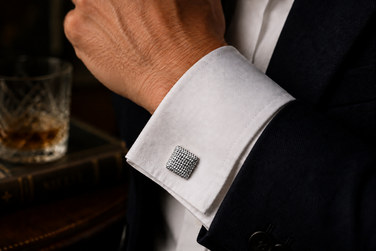 Silver Chequeboard Cufflinks