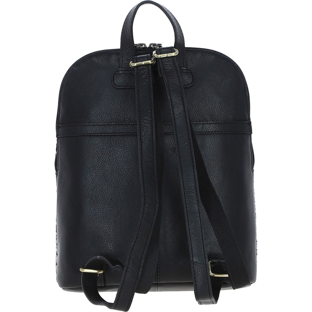 Leather & Harris Tweed Pocket Backpack – Black / White, view 3
