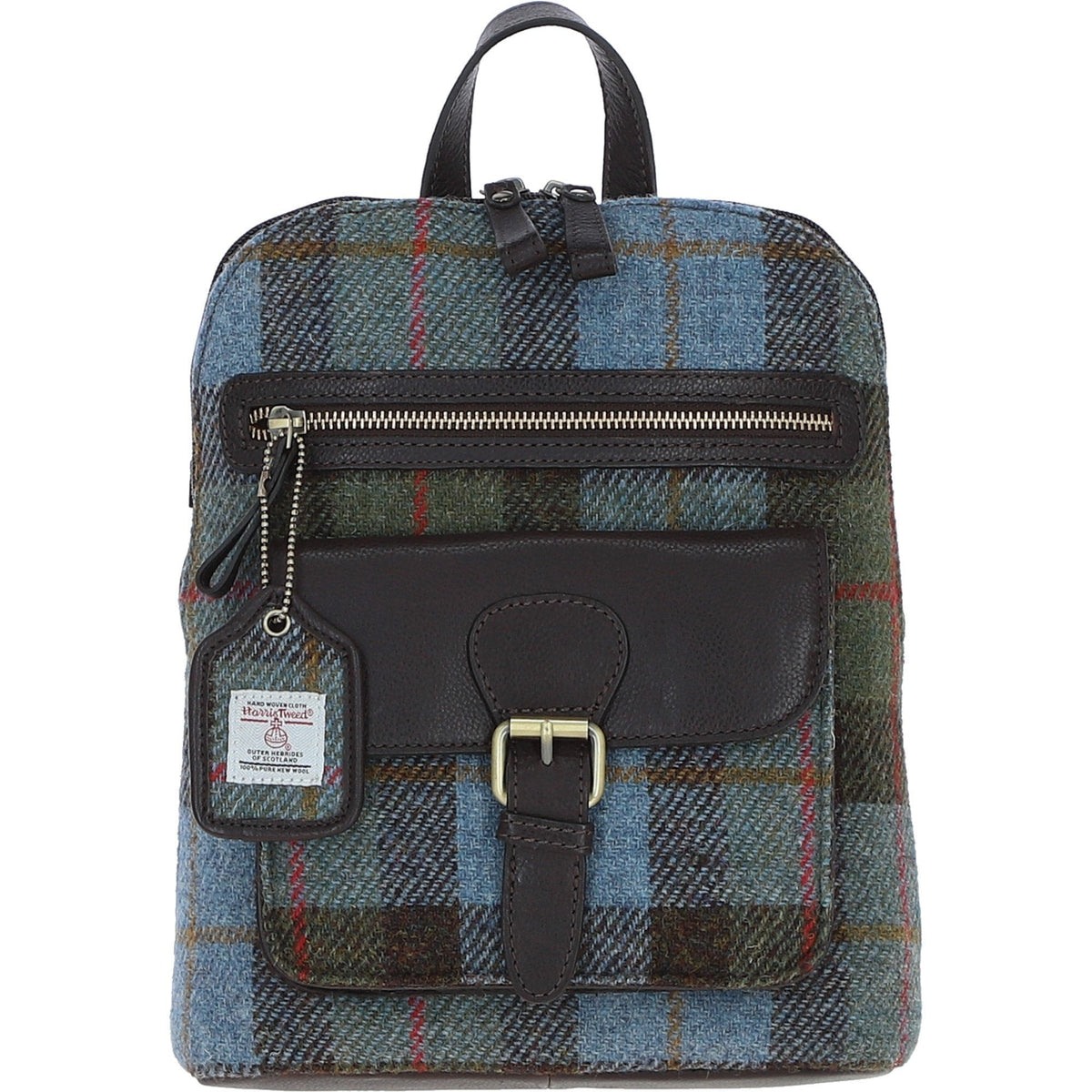 Leather & Harris Tweed Pocket Backpack – Brown / Macleod, view 1