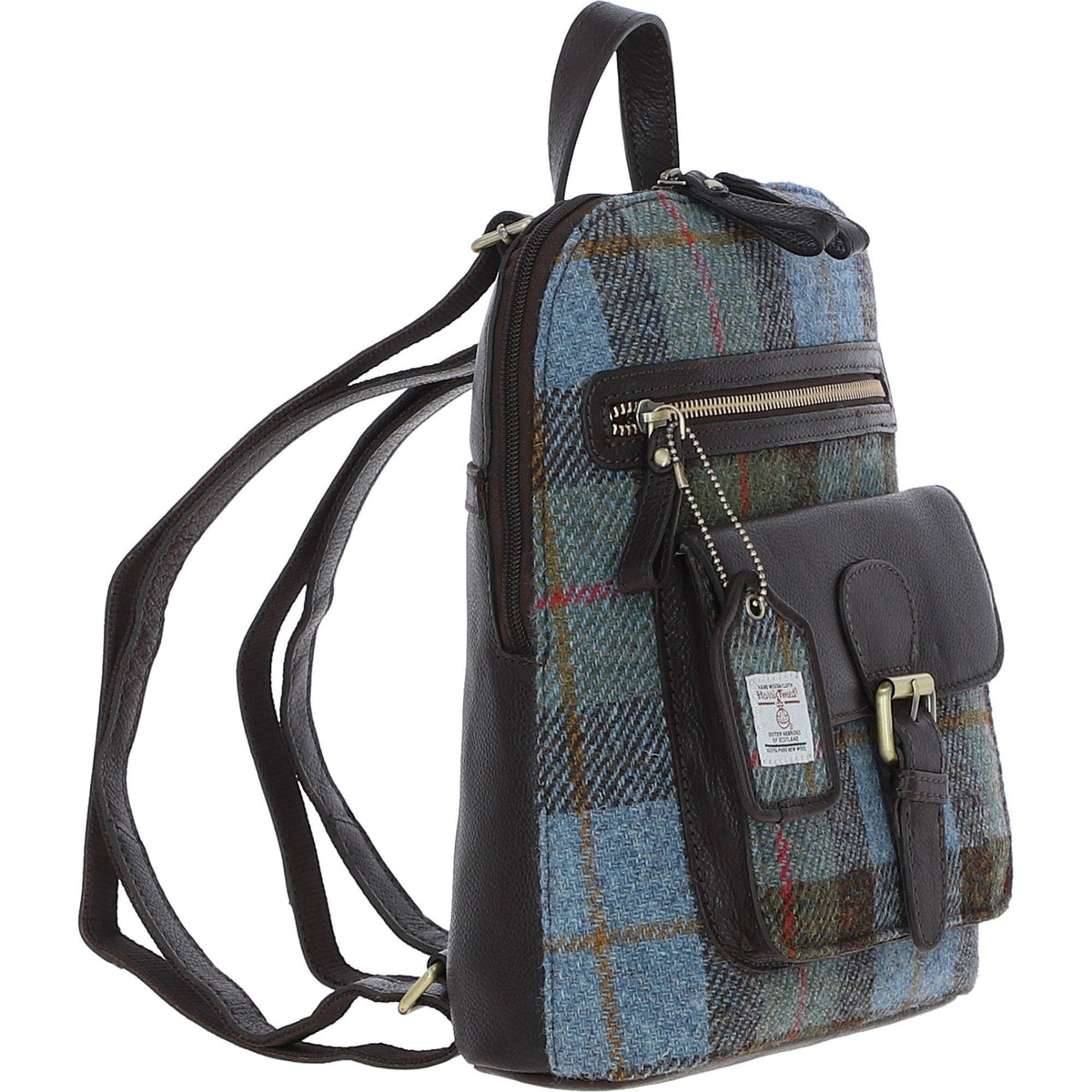 Leather & Harris Tweed Pocket Backpack – Brown / Macleod, view 4