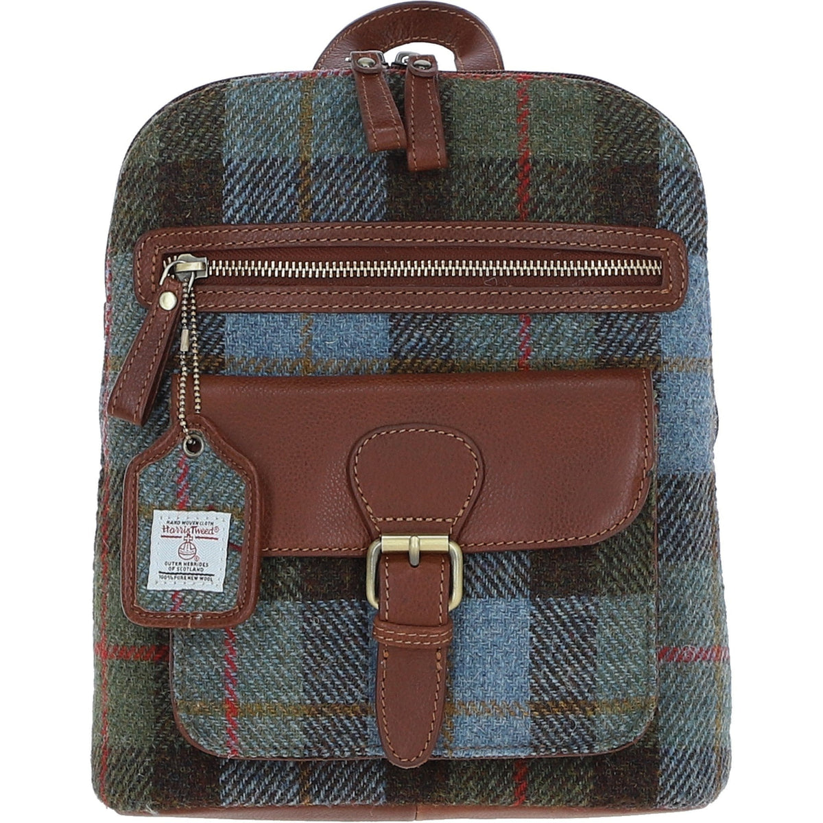 Leather & Harris Tweed Pocket Backpack – Tan / Macleod, view 1