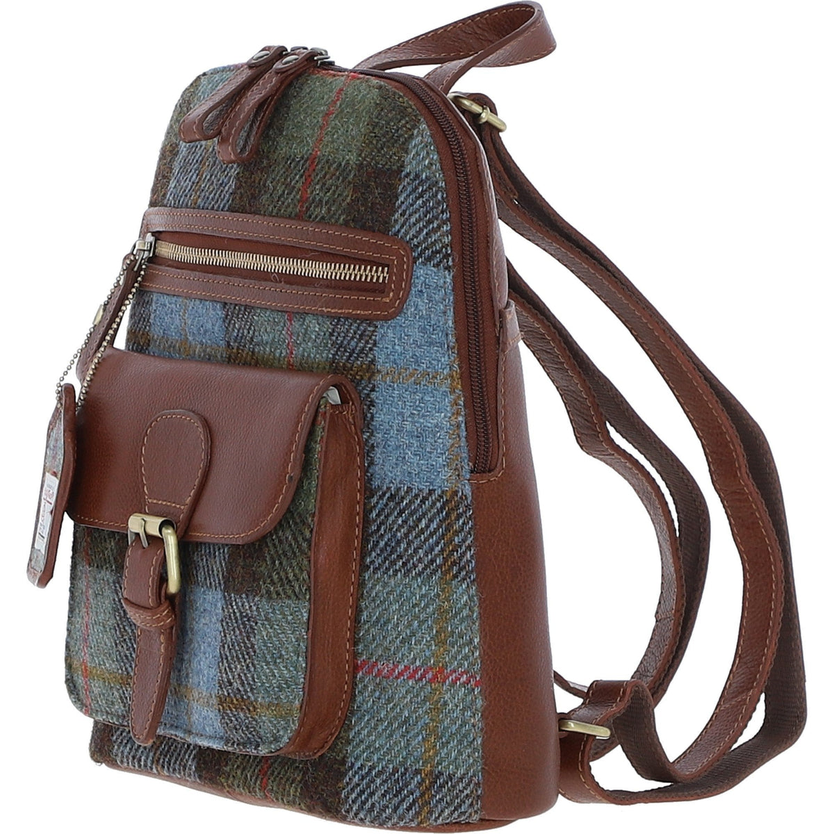 Leather & Harris Tweed Pocket Backpack – Tan / Macleod, view 2