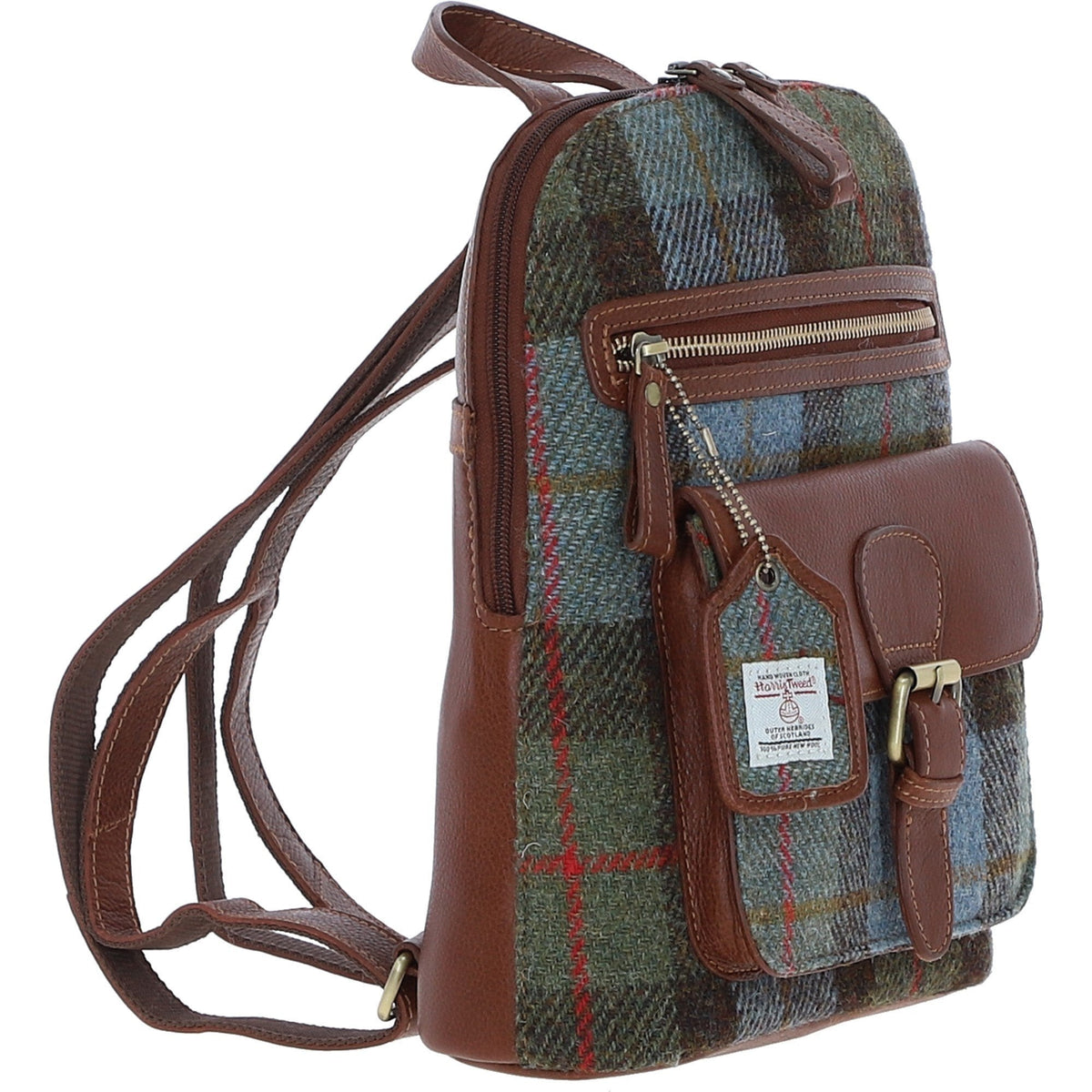Leather & Harris Tweed Pocket Backpack – Tan / Macleod, view 4