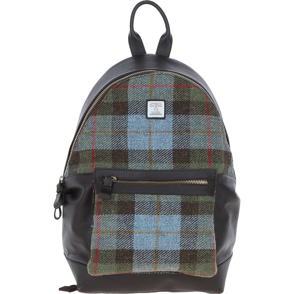 Leather & Harris Tweed Large Laptop Rucksack – Brown / Macleod, view 1