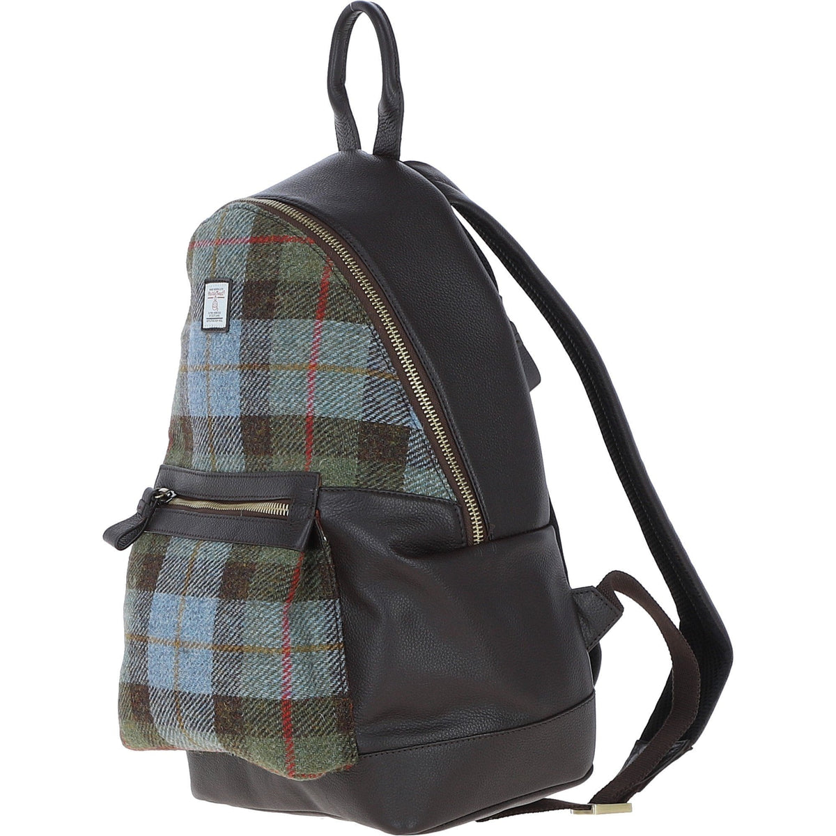 Leather & Harris Tweed Large Laptop Rucksack – Brown / Macleod, view 2