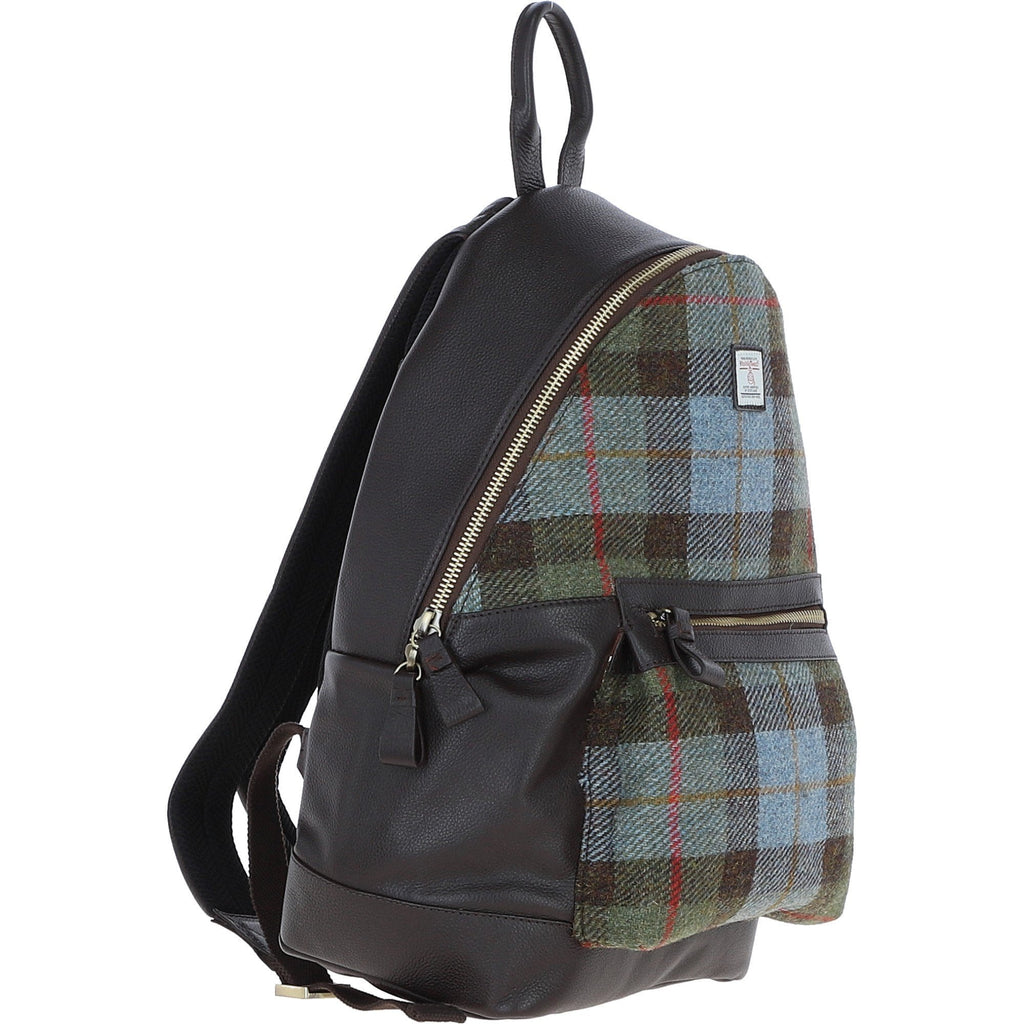 Leather & Harris Tweed Large Laptop Rucksack – Brown / Macleod, view 4