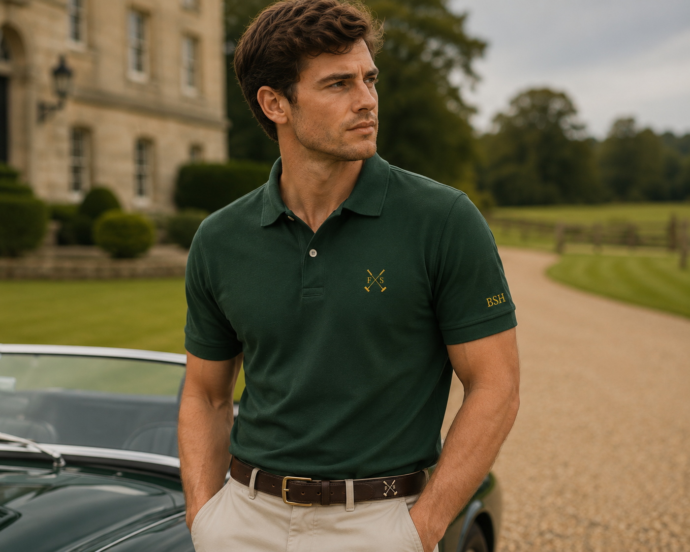 The Fieldstone Polo - Forest Green