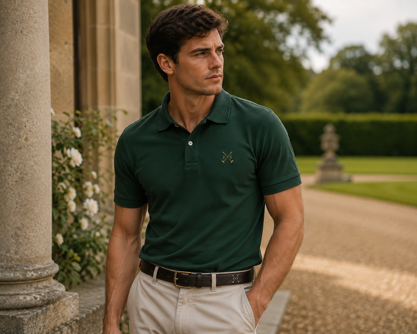 The Fieldstone Polo - Forest Green