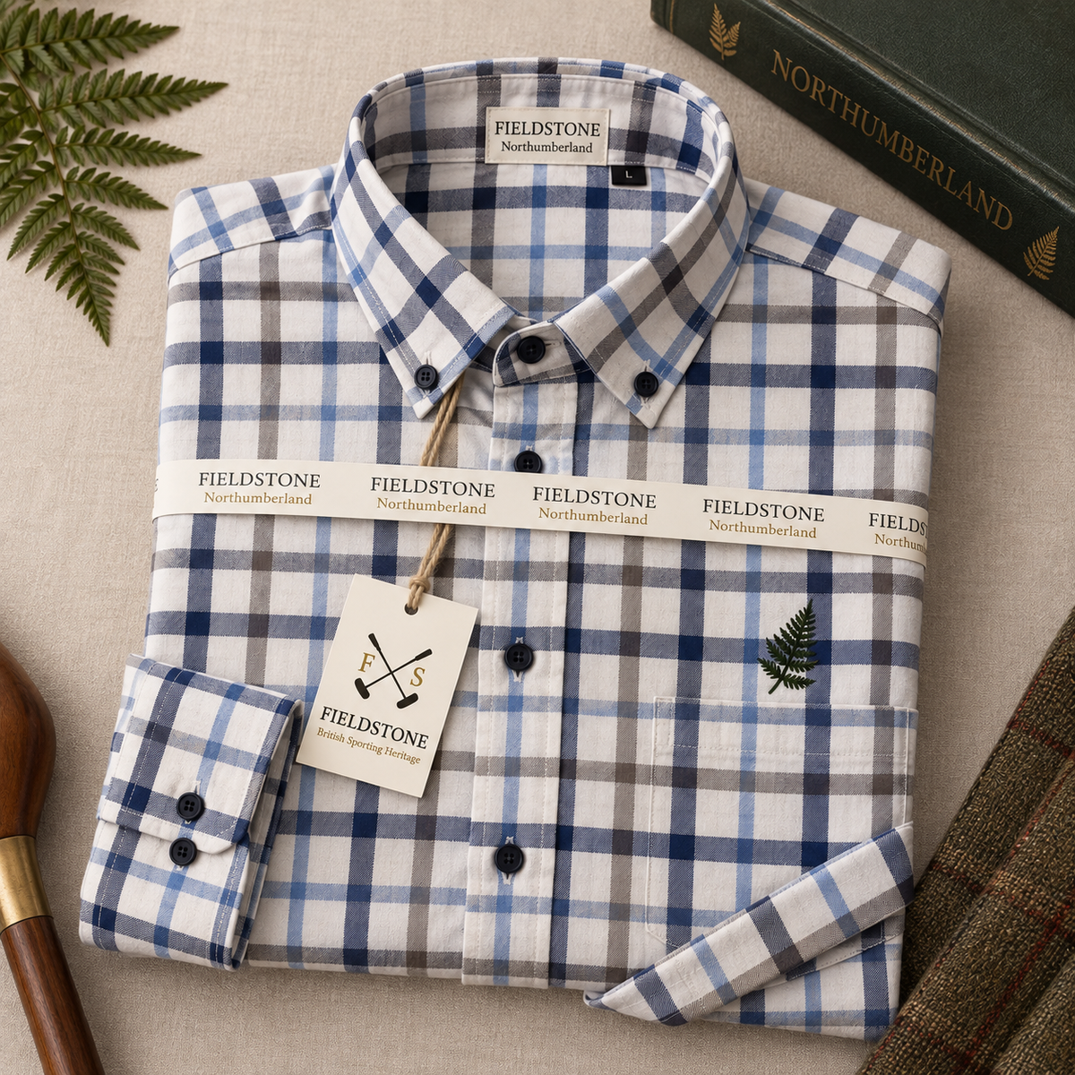 The Northumberland Slim Fit Shirt – Sky Blue Check