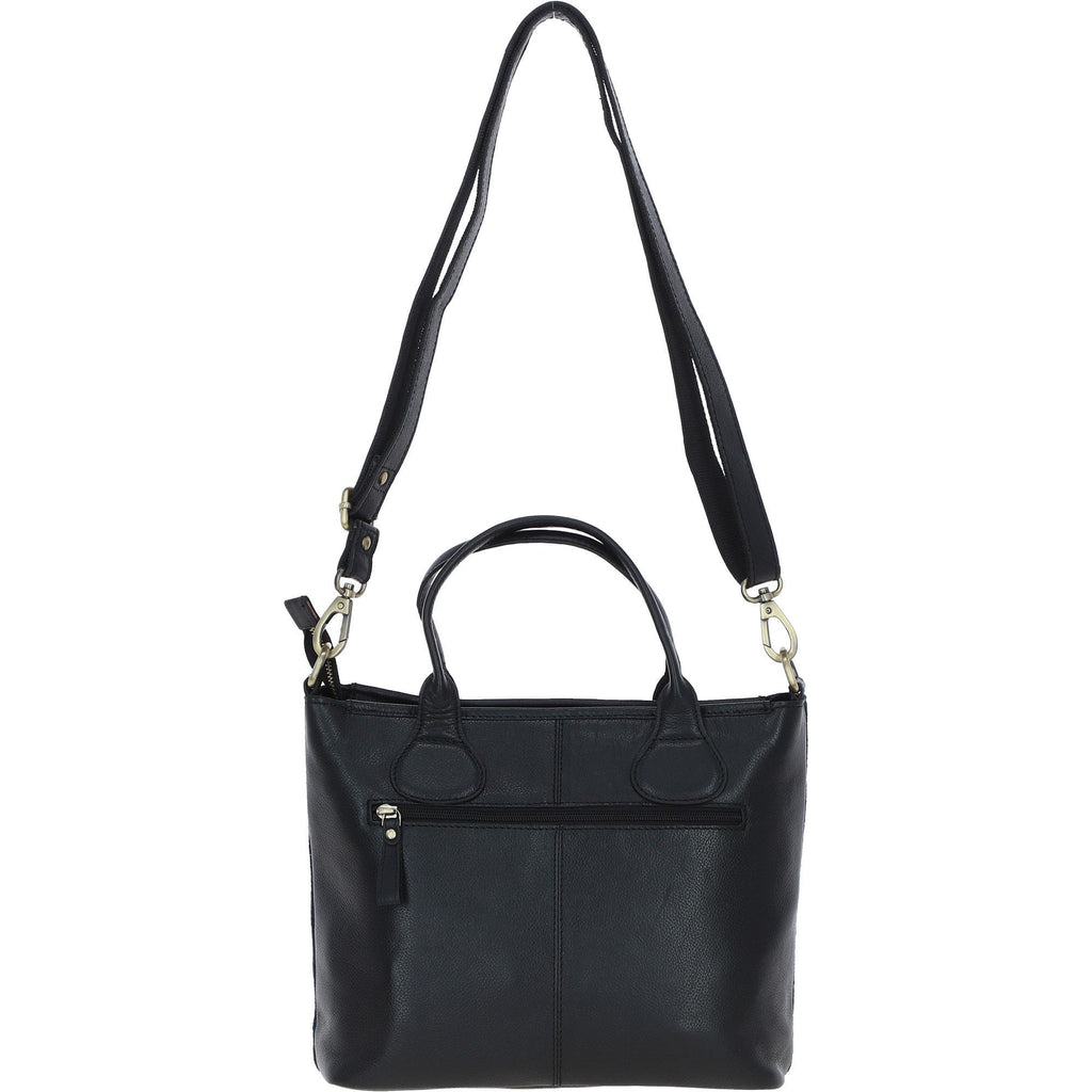 Leather & Harris Tweed Large Shoulder Bag – Black / Watch, view 3