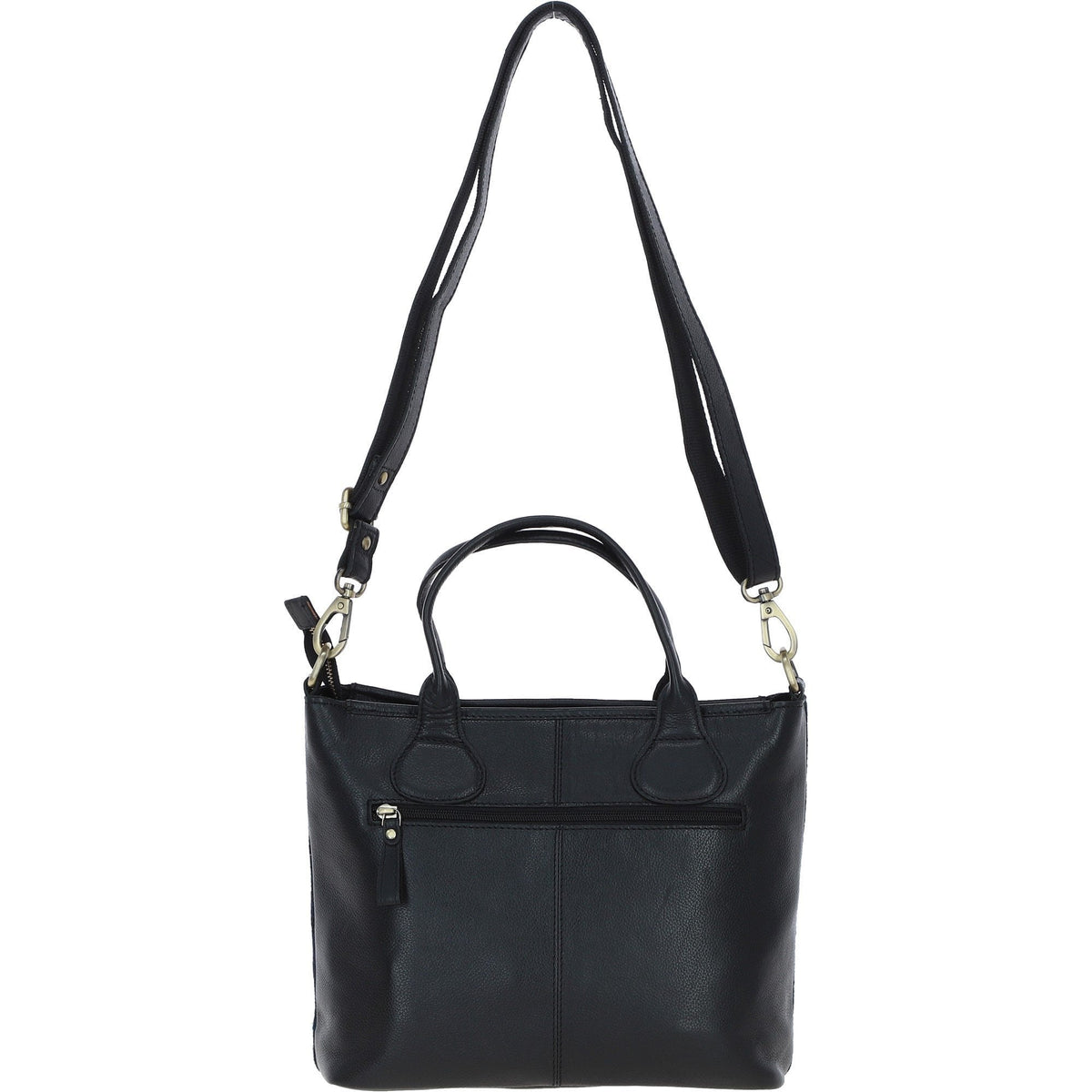 Leather & Harris Tweed Large Shoulder Bag – Black / Watch, view 3