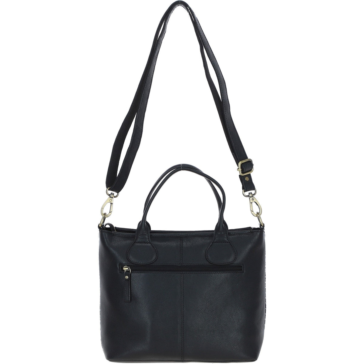 Leather & Harris Tweed Large Shoulder Bag – Black / White, view 3