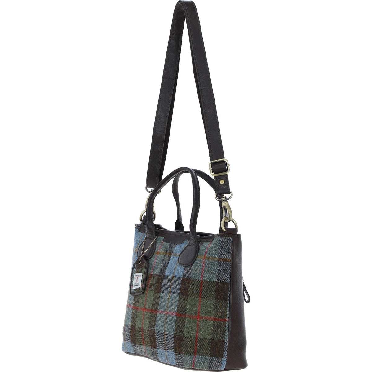 Leather & Harris Tweed Large Shoulder Bag – Brown / Macleod, view 2