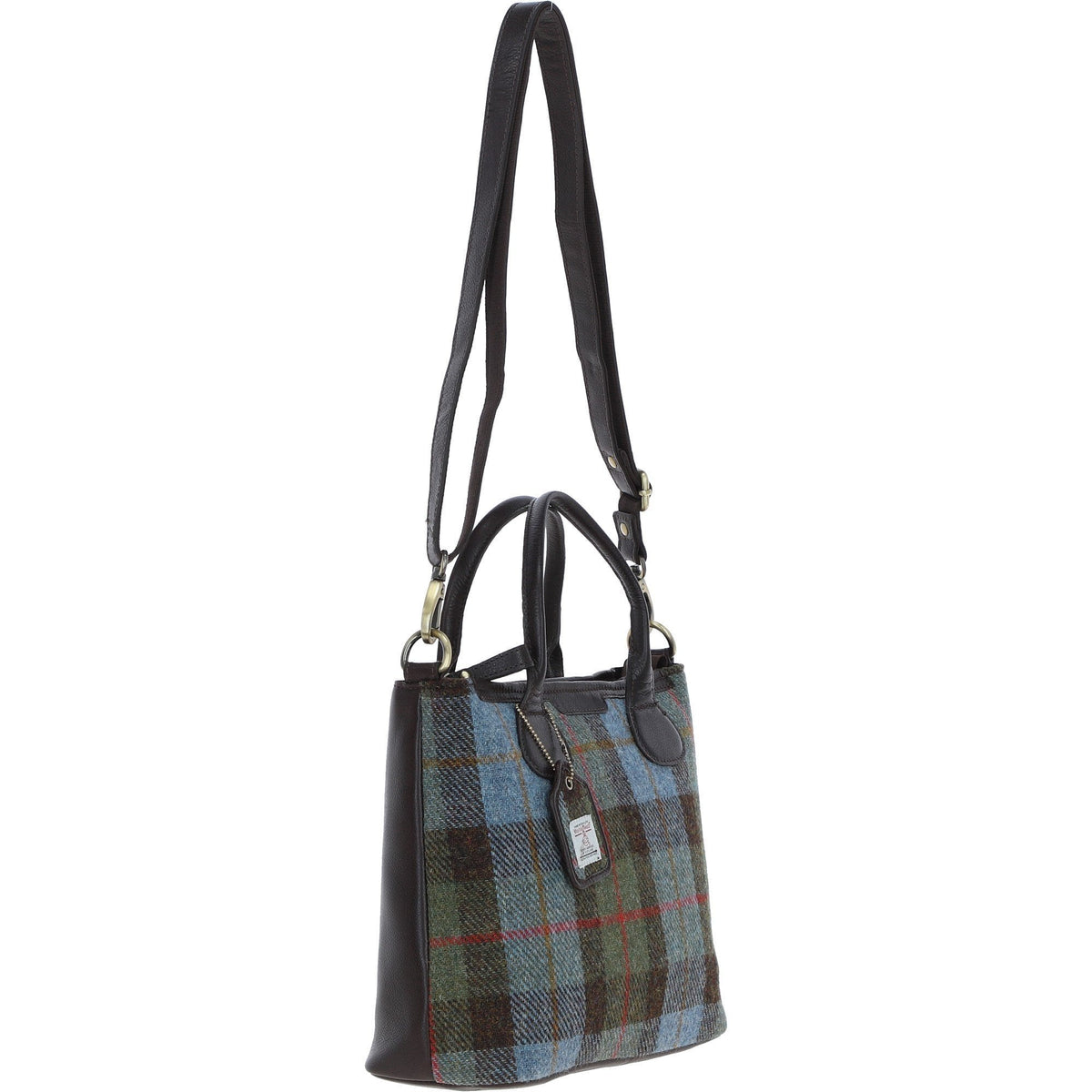 Leather & Harris Tweed Large Shoulder Bag – Brown / Macleod, view 4