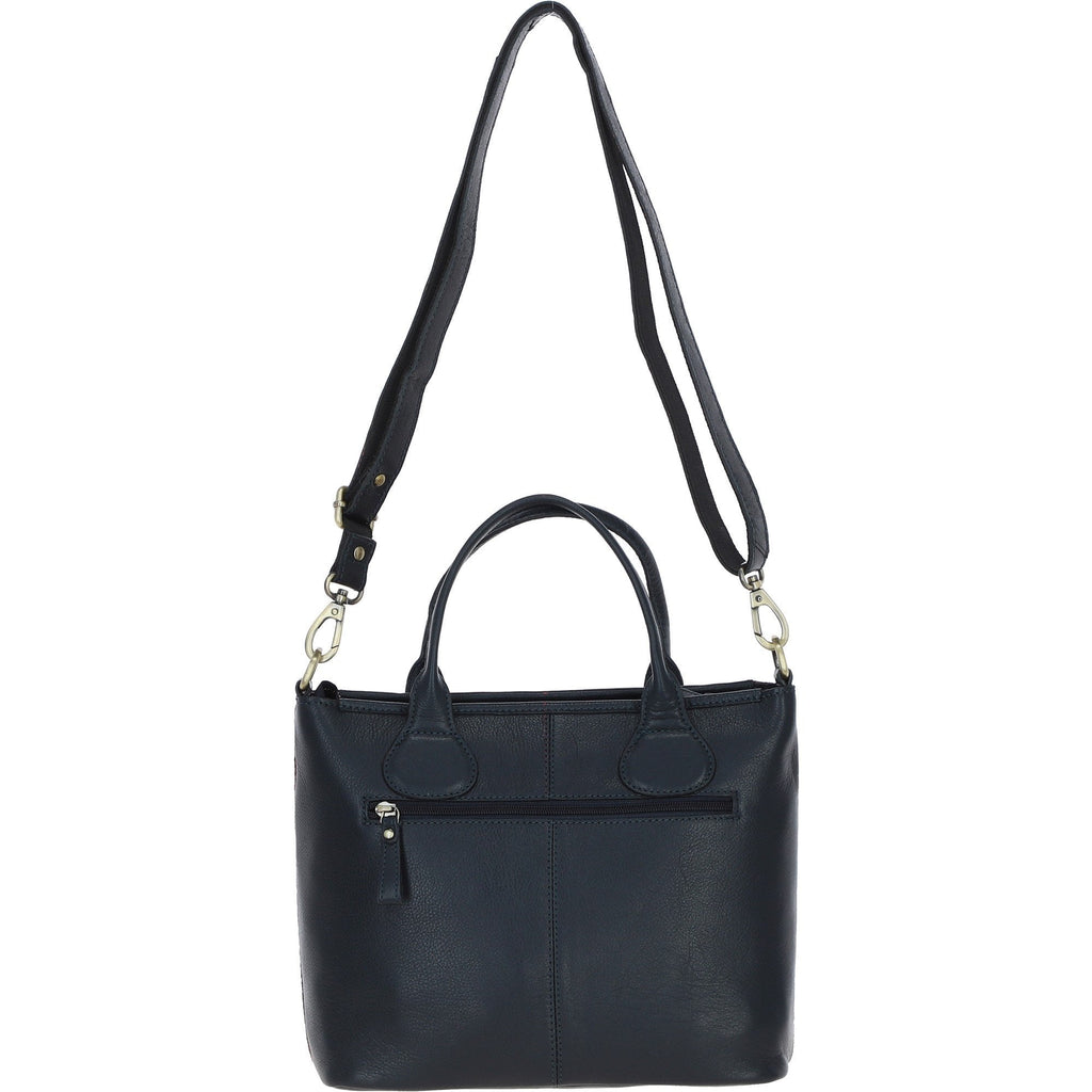 Leather & Harris Tweed Large Shoulder Bag – Navy / Pink, view 3