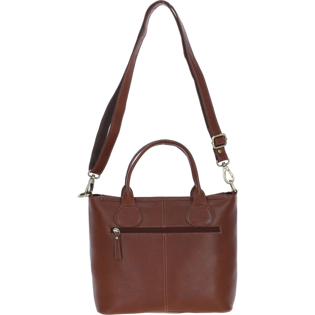 Leather & Harris Tweed Large Shoulder Bag – Tan / Light Blue, view 3