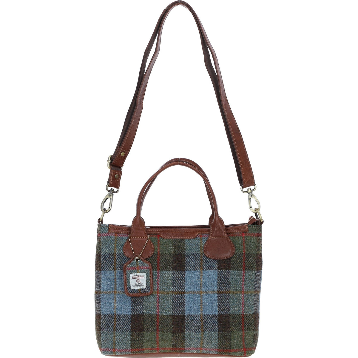 Leather & Harris Tweed Large Shoulder Bag – Tan / Macleod, view 1