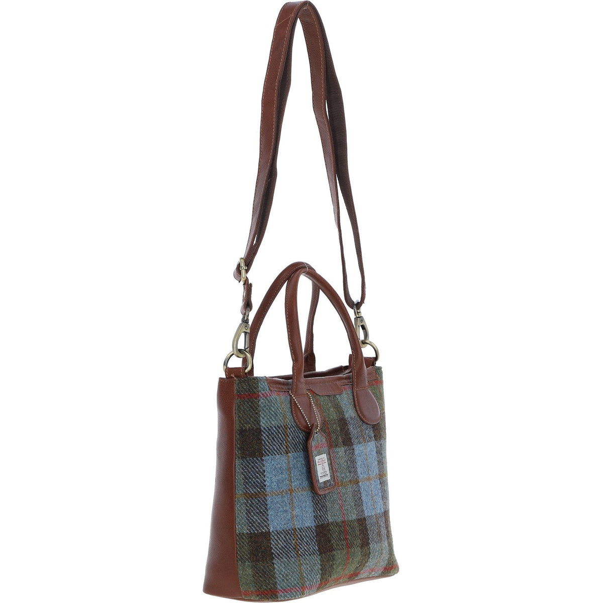 Leather & Harris Tweed Large Shoulder Bag – Tan / Macleod, view 4