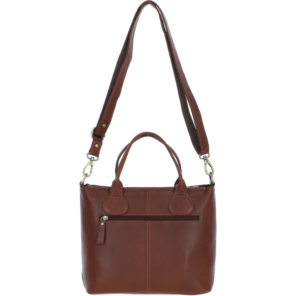 Leather & Harris Tweed Large Shoulder Bag – Tan / Navy, view 3
