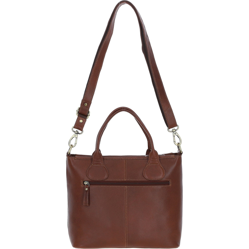 Leather & Tweed Large Shoulder Bag – Tan / Green Check, view 3